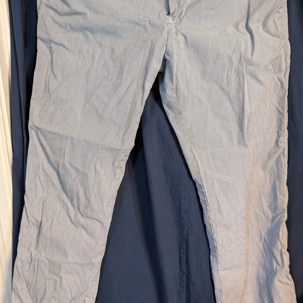 Tommy Hilfiger Navy and White Striped Trousers